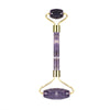 Double Headed Roller Natural Amethyst Facial Massage Scraping Beauty Tool