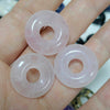 21mm Natural Crystals Pendant Bead Necklace Safety Buckle Donuts Stone Pendant Charms for Necklace