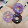 21mm Natural Crystals Pendant Bead Necklace Safety Buckle Donuts Stone Pendant Charms for Necklace