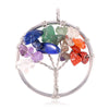 30mm 7 Chakra Tree of Life pendulum Round Necklace Pendant Natural Quartz Crystal Stone Pendants for Jewelry Making