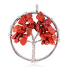 30mm 7 Chakra Tree of Life pendulum Round Necklace Pendant Natural Quartz Crystal Stone Pendants for Jewelry Making