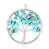 30mm 7 Chakra Tree of Life pendulum Round Necklace Pendant Natural Quartz Crystal Stone Pendants for Jewelry Making