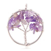 30mm 7 Chakra Tree of Life pendulum Round Necklace Pendant Natural Quartz Crystal Stone Pendants for Jewelry Making