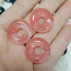 21mm Natural Crystals Pendant Bead Necklace Safety Buckle Donuts Stone Pendant Charms for Necklace