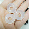 21mm Natural Crystals Pendant Bead Necklace Safety Buckle Donuts Stone Pendant Charms for Necklace