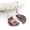 Gemstone Pendant Natural Amethyst Tiger Eye Moon Crystal Jewelry Earrings