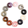 21mm Natural Crystals Pendant Bead Necklace Safety Buckle Donuts Stone Pendant Charms for Necklace