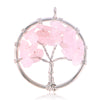 30mm 7 Chakra Tree of Life pendulum Round Necklace Pendant Natural Quartz Crystal Stone Pendants for Jewelry Making