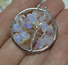 30mm 7 Chakra Tree of Life pendulum Round Necklace Pendant Natural Quartz Crystal Stone Pendants for Jewelry Making