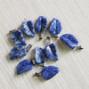 Mixed Color Hand Carved Leaf Stone Crystal Pendant DIY Necklace Making