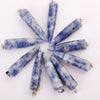 Natural Healing Crystals Pendulum Pendant Natural Stone Bullet Shaped Pillar Charms Point Pendant Charms For Jewelry Making