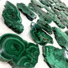 High quality natural crystal polished malachite flake stone coasters