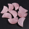 30mm Hand Carved Natural Rose Quartz Crystal Moon Star Healing Gemstone