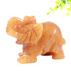 2 Inch Natural Crystal Stone Elephant Statue Handmade Gemstones