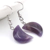 Fashion Jewelry Earrings Gem Stone Pendant Natural Crystal moon Star Earrings Hoop for Weman