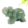 2 Inch Natural Crystal Stone Elephant Statue Handmade Gemstones