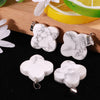 Natural Gemstone Four Leaf Lucky Clover Bead Stone Pendants for Jewelry Making Alloy Pendant Bracelets Earring