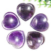 Heart Worry Stone crystal Thumb Gemstone Natural Healing Rose Quartz Amethyst Massage Chakra Heart Shape Worry Stone 40mm