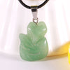 Natural Crystal Quartz Fox Animal Necklace Pendant Jewelry Making