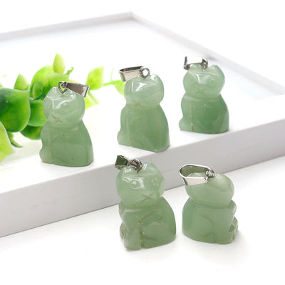Natural carved crystal fortune cat healing stone aventurine lucky cat statue crystal crafts Home Decoration Birthday Gift