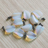 Mixed Color Hand Carved Leaf Stone Crystal Pendant DIY Necklace Making