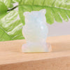 1.5" Natural Healing Stone Animal Hand Carved Figurine Delicate Crystal Night Owl for Home Decor Gift Decorative