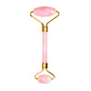 Double Head Roller Beauty Facial Massage Tool Natural Rose Quartz Stone