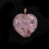 Stone Therapy Crystal Tree of Life Gold Wire Wrapped Stone Heart Pendant