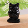 1.5" Natural Healing Stone Animal Hand Carved Figurine Delicate Crystal Night Owl for Home Decor Gift Decorative