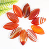 Flat Back Gemstone Bead Rainbow Stripe Dragon Agate Marquise Cabochon