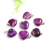 20mm Stripe agate crystal pendants crystals healing stones heart gemstone pendants charms for jewelry making