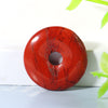 Natural Agate Crystals Healing Stones Beads Safety Buckle Necklace Donuts Pendant for Jewelry Making 25mm