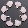 Natural Quartz Crystal Gemstone Fan Pendant For Jewelry Making