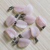 Mixed Color Hand Carved Leaf Stone Crystal Pendant DIY Necklace Making