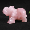 2 Inch Natural Crystal Stone Elephant Statue Handmade Gemstones