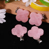 Natural Gemstone Four Leaf Lucky Clover Bead Stone Pendants for Jewelry Making Alloy Pendant Bracelets Earring