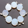 Natural Healing Crystal Quartz Gem Stone Round Pendant Charms for Jewelry Making DIY Necklace Decoration