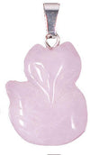 Natural Crystal Quartz Fox Animal Necklace Pendant Jewelry Making