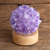 Creative Household LED Flower Shape Natural Amethyst Desk Lamp USB Charging