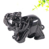 2 Inch Natural Crystal Stone Elephant Statue Handmade Gemstones