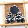 Handmade Wire Wrapped Round Stone Pendant Natural Crystal Chakra Tree Of Life Pendant Necklace Charms For Jewelry Making