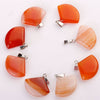 Natural Quartz Crystal Gemstone Fan Pendant For Jewelry Making