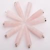 Natural Healing Crystals Pendulum Pendant Natural Stone Bullet Shaped Pillar Charms Point Pendant Charms For Jewelry Making