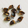 Mixed Color Hand Carved Leaf Stone Crystal Pendant DIY Necklace Making