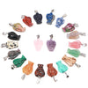 Natural chakra hand carved crystal Reiki Healing skull angel bear animal charm stone pendant wholesale handmade for men