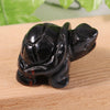 1.5inch Natural Crystal Healing Reiki Gem Stone Carved Animal Turtle Tortoise Crystal Statue Figurine for Home Decor