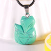 Natural Crystal Quartz Fox Animal Necklace Pendant Jewelry Making