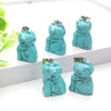 Natural carved crystal fortune cat healing stone aventurine lucky cat statue crystal crafts Home Decoration Birthday Gift