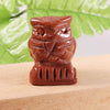 1.5" Natural Healing Stone Animal Hand Carved Figurine Delicate Crystal Night Owl for Home Decor Gift Decorative