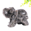 2 Inch Natural Crystal Stone Elephant Statue Handmade Gemstones